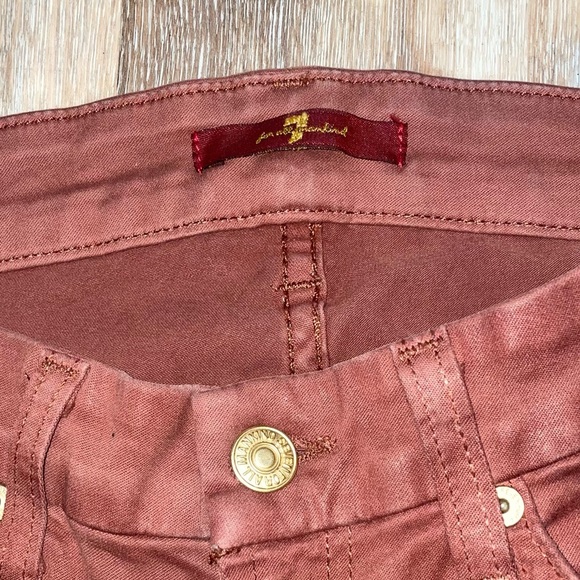 7 for all Mankind dark dusty rose coated skinny jeans Size 26 - Picture 5 of 9